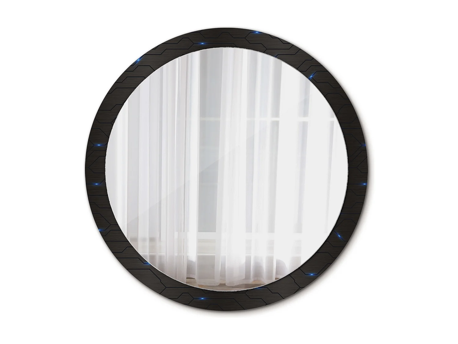 Decoratieve ronde spiegel - Futuristische abstractie - 100 cm