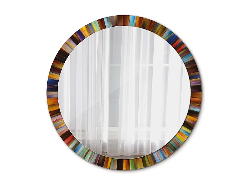 Decoratieve ronde spiegel - Gekleurde stralen - 100 cm