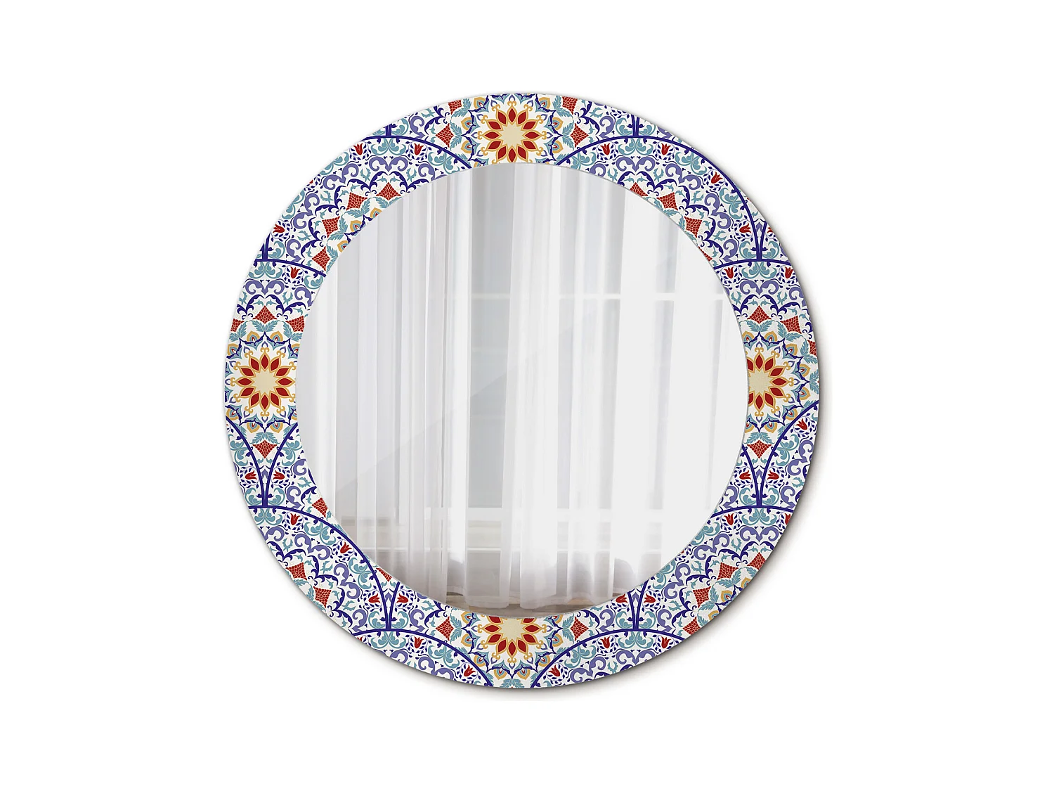 Miroir rond décoratif - Composition orientale - 70 cm