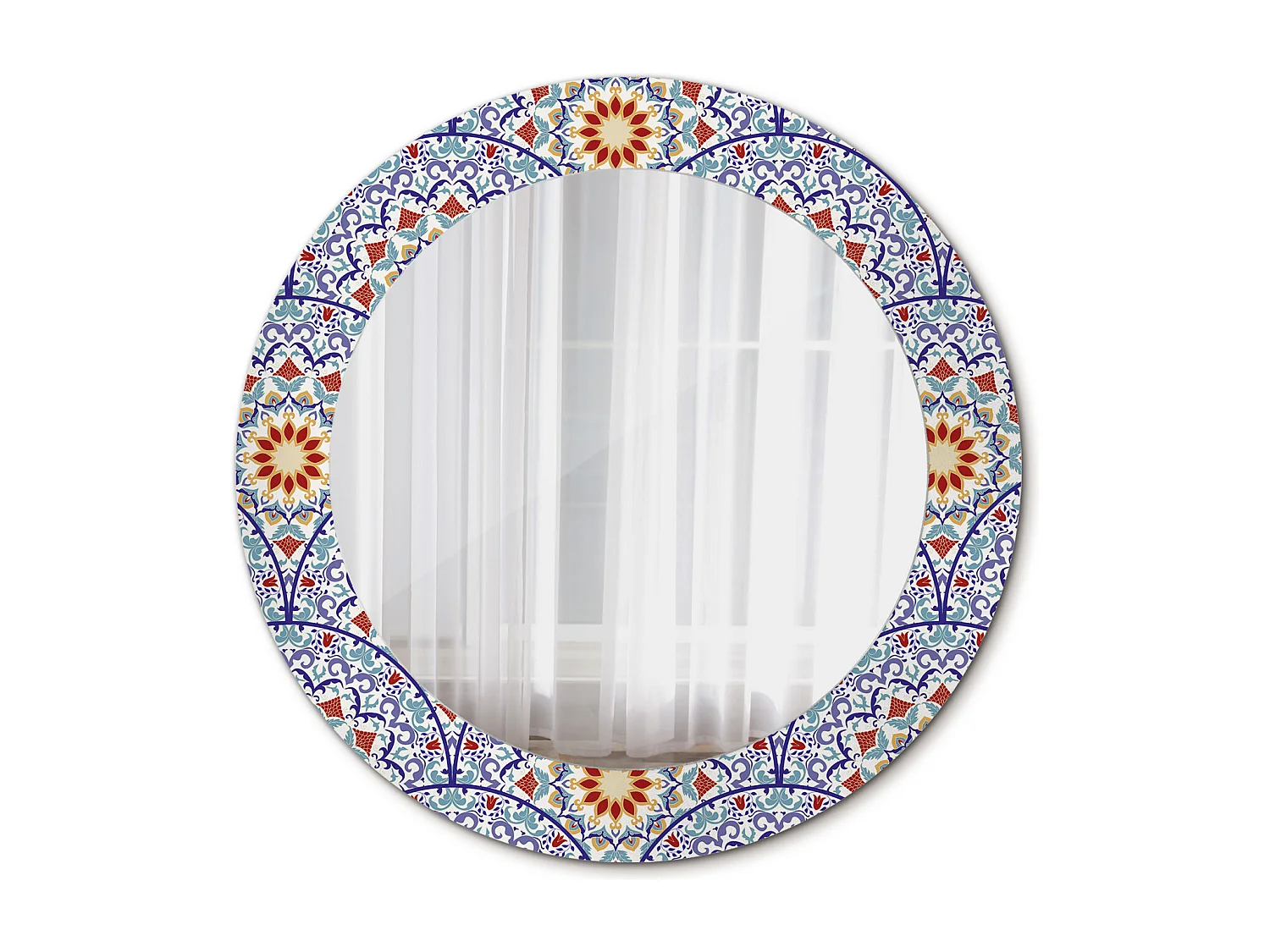Miroir rond décoratif - Composition orientale - 70 cm
