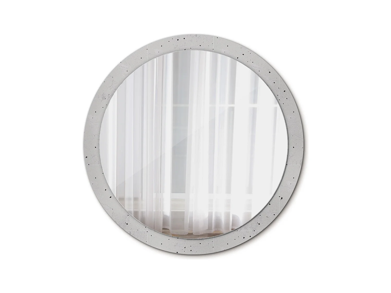 Ronde decoratieve spiegel - betonstructuur - 100 cm