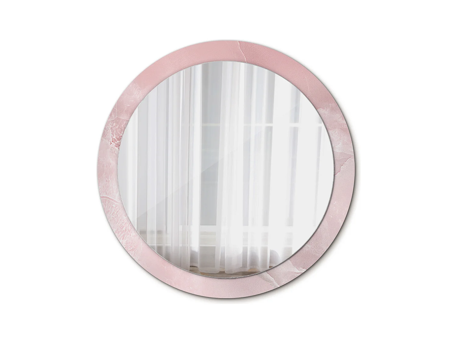 Miroir rond décoratif - Pierre rose - 90 cm