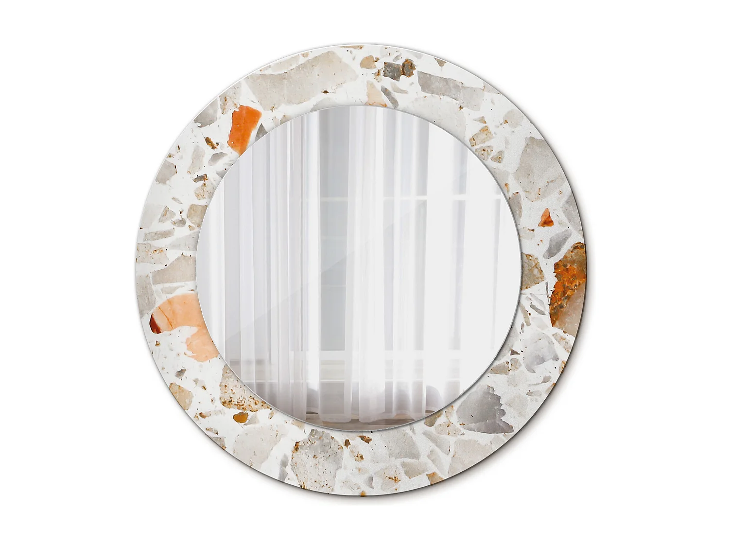 Runder dekorativer Spiegel - Terrazzo-Stil - 50 cm