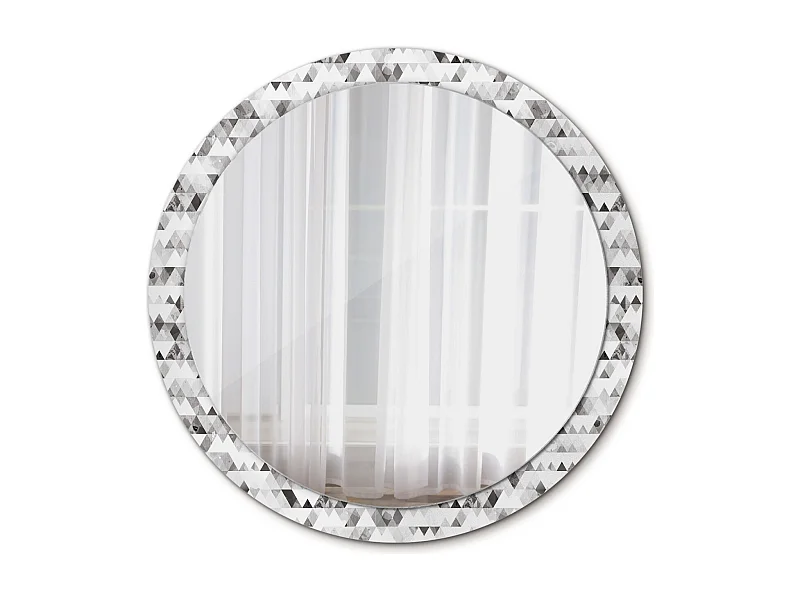 Miroir rond décoratif - Triangles - 100 cm