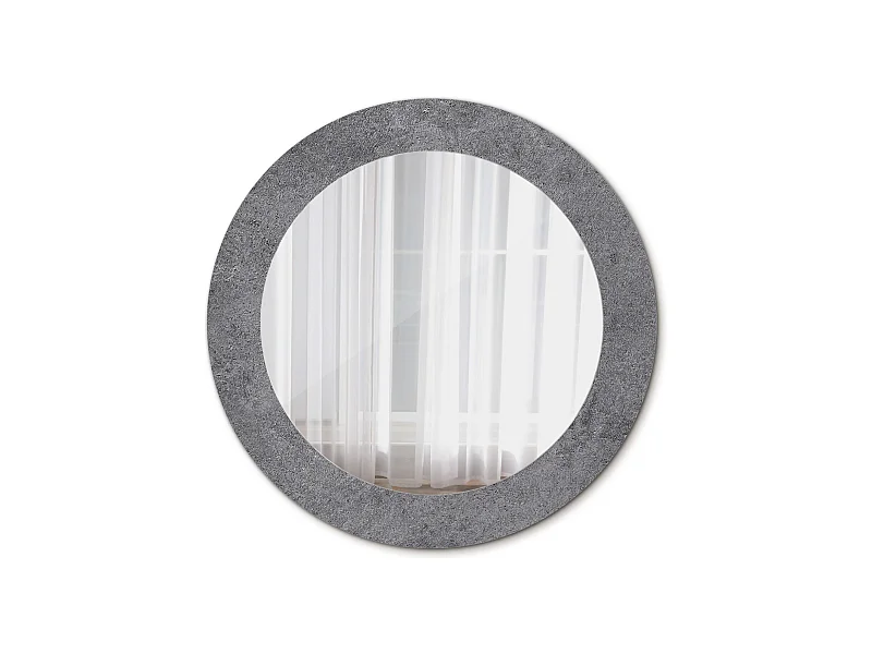 Miroir rond décoratif - Texture béton - 70 cm