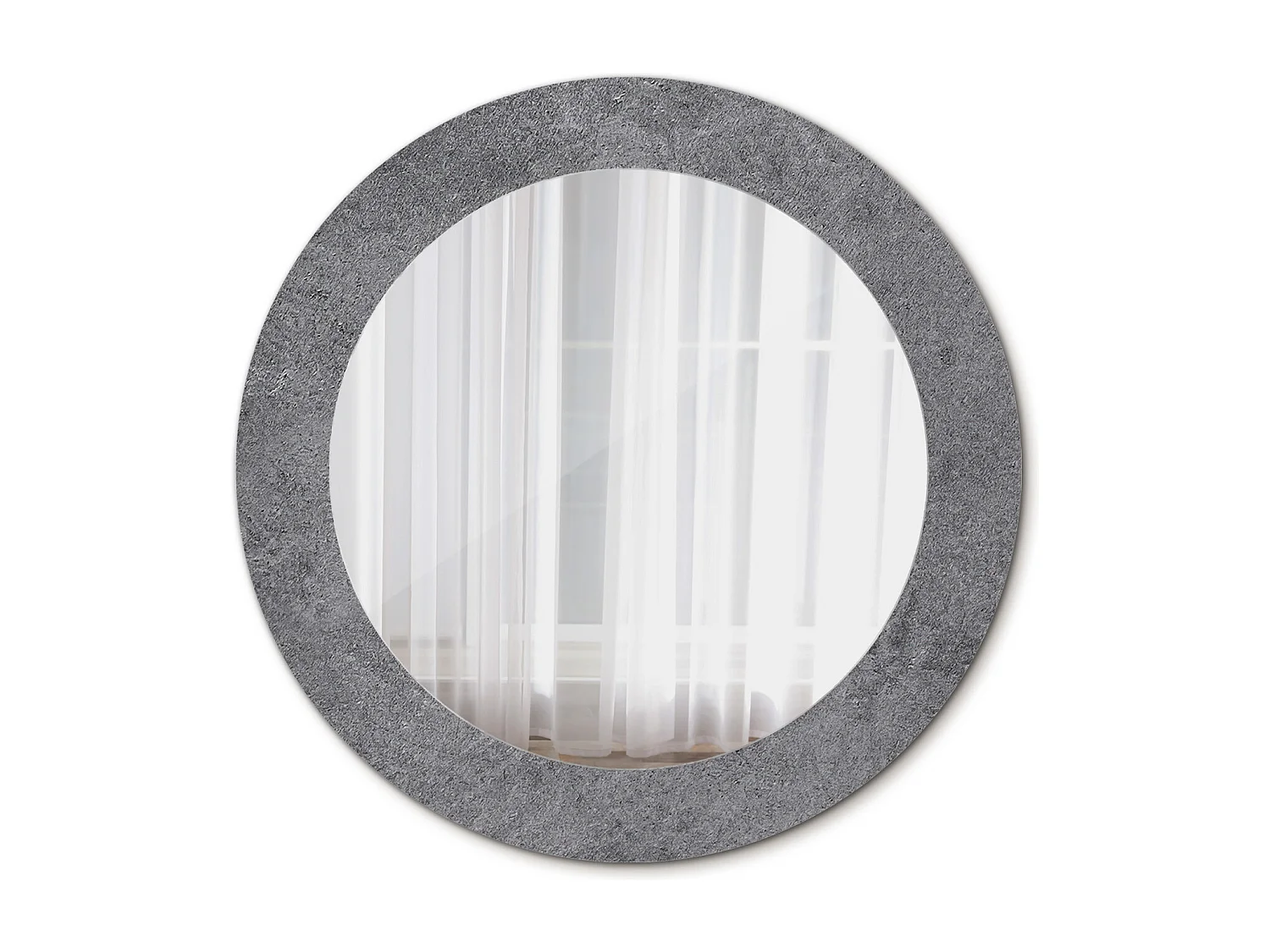 Ronde decoratieve spiegel - betonstructuur - 60 cm