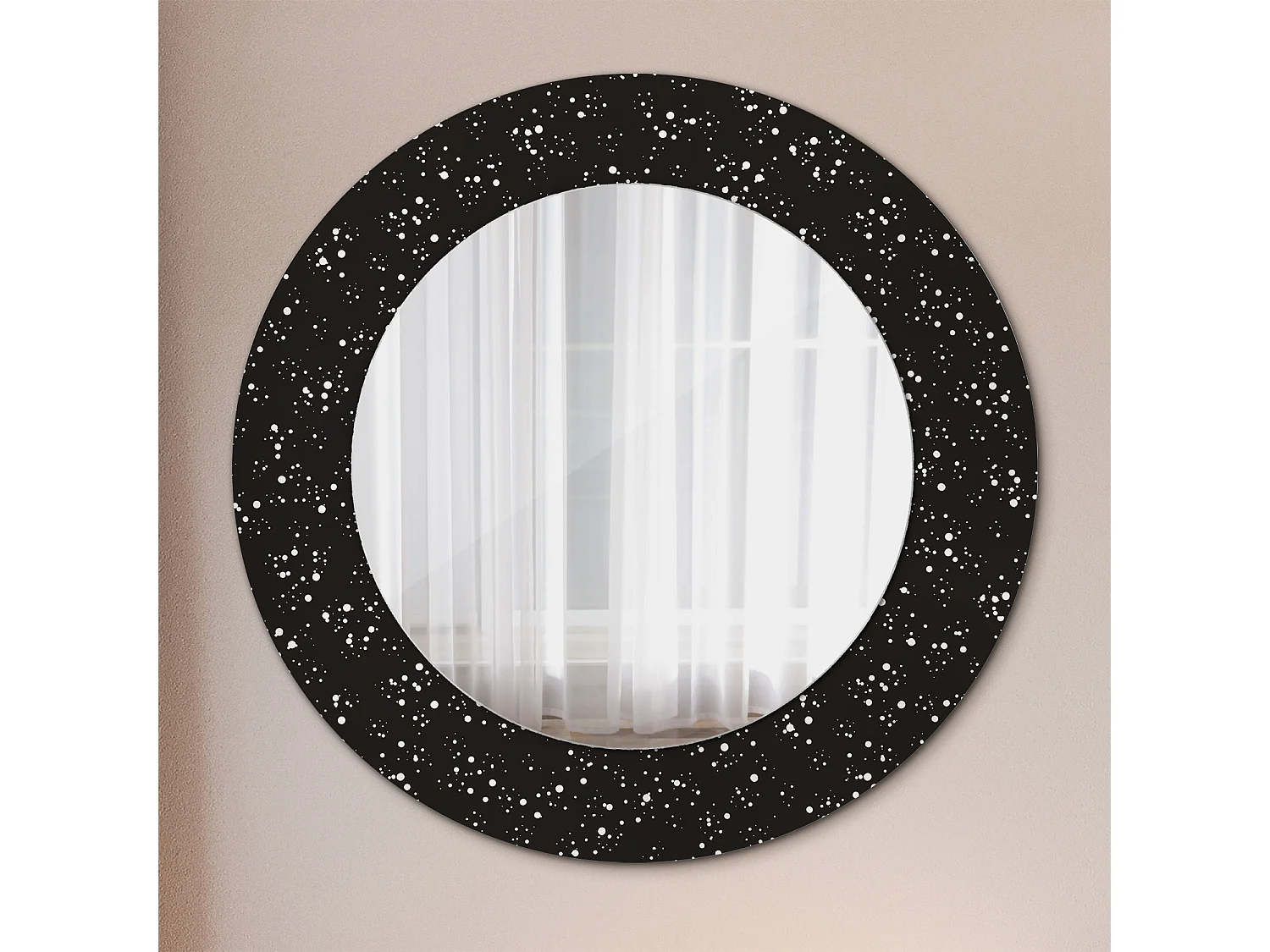 Miroir rond décoratif - Points chaotiques - 50 cm