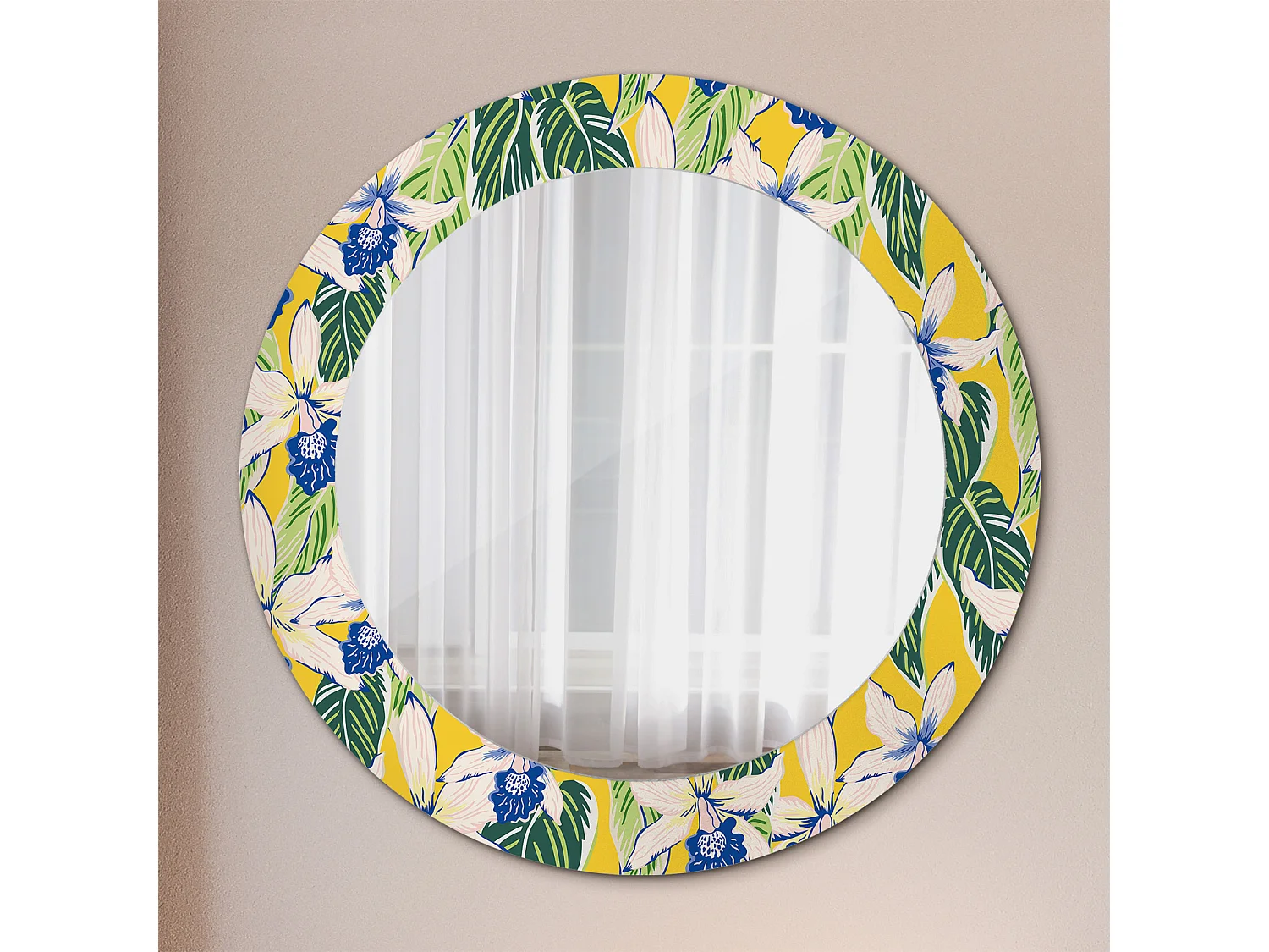 Ronde decoratieve spiegel - Orchideeën - 60 cm