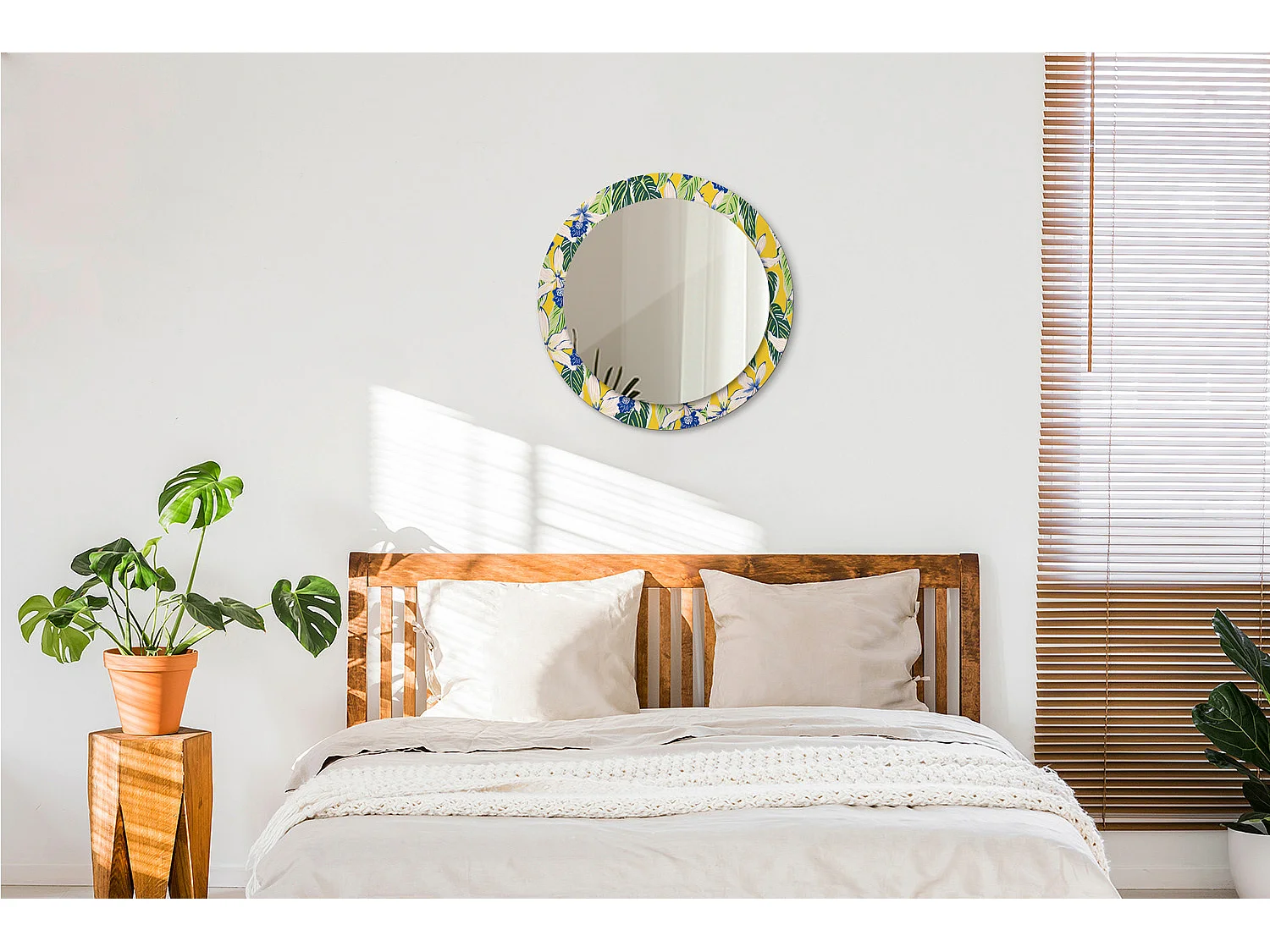 Ronde decoratieve spiegel - Orchideeën - 60 cm