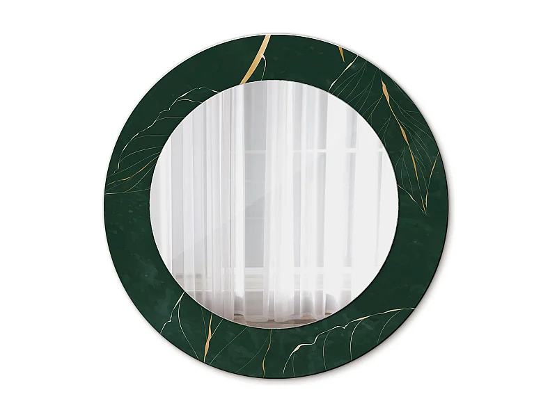 Ronde decoratieve spiegel - bladcontour - 50 cm
