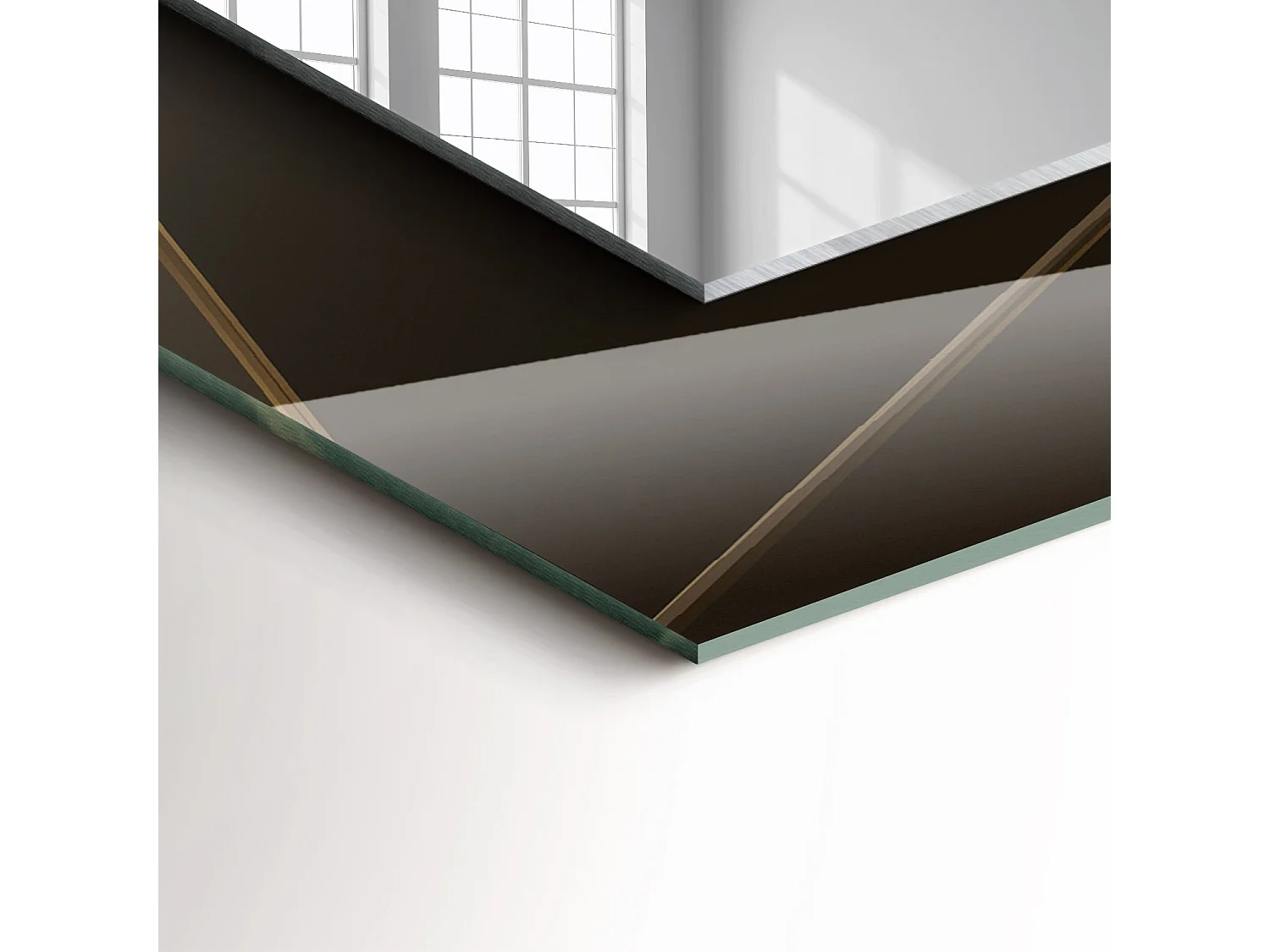 Dekorativer Spiegel mit Rahmen, geometrische Formen, 80 x 60 cm