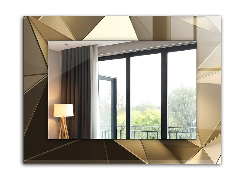 Dekorativer Spiegel mit Rahmen, geometrische Formen, 80 x 60 cm