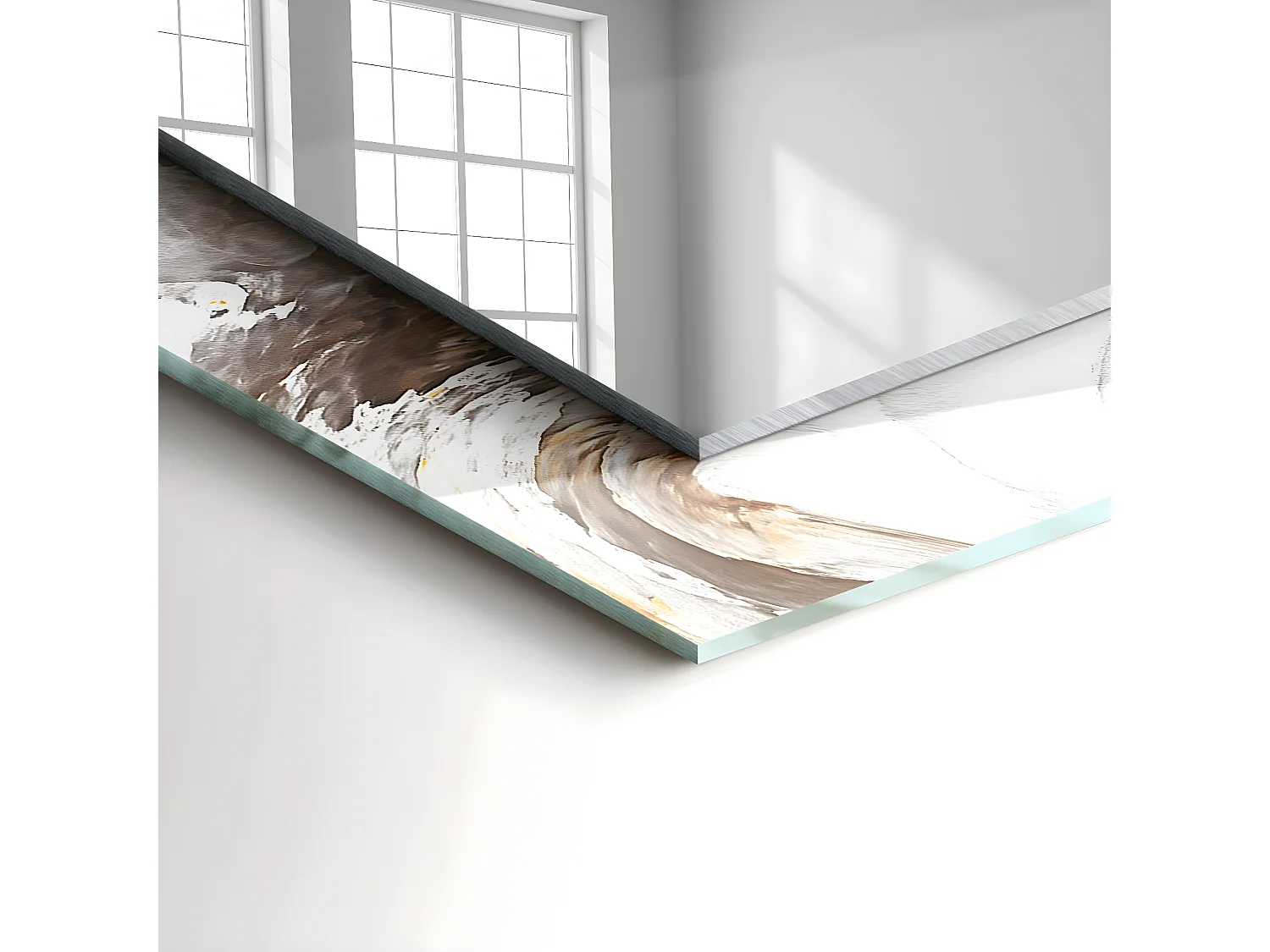 Dekorativer Spiegel mit abstraktem Marmorrahmen 60 x 60 cm