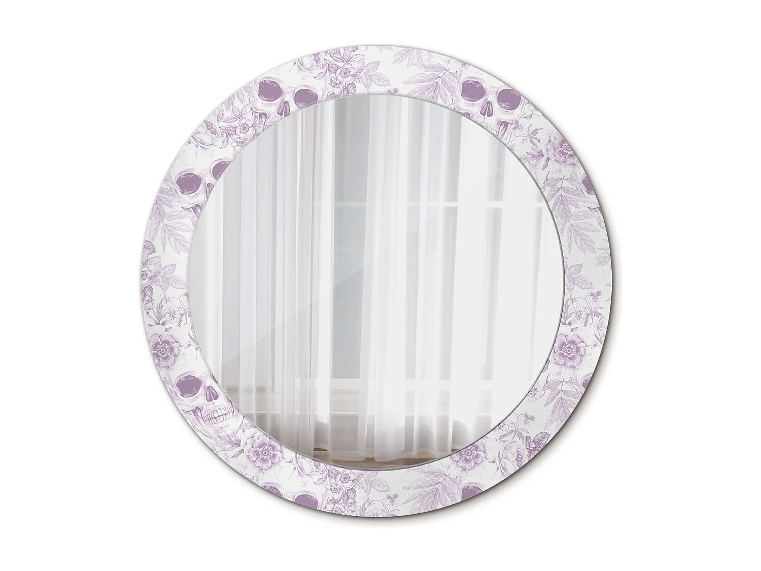 Ronde decoratieve spiegel - schedels - 60 cm