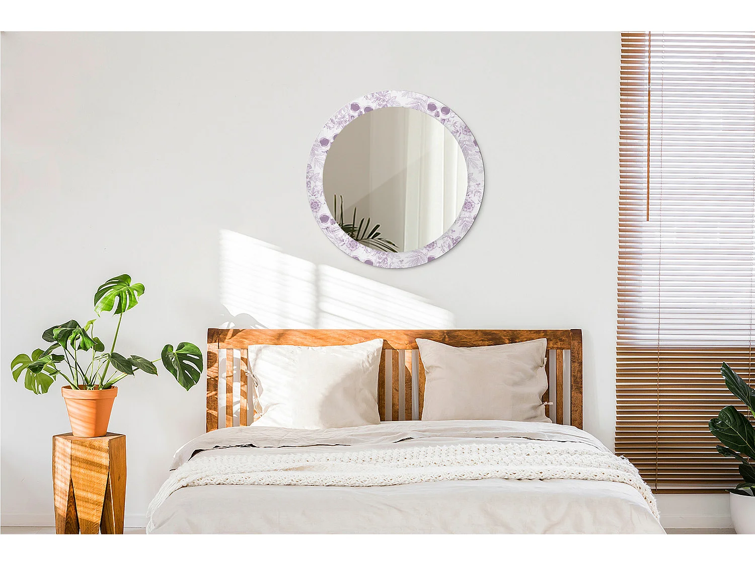 Ronde decoratieve spiegel - schedels - 60 cm