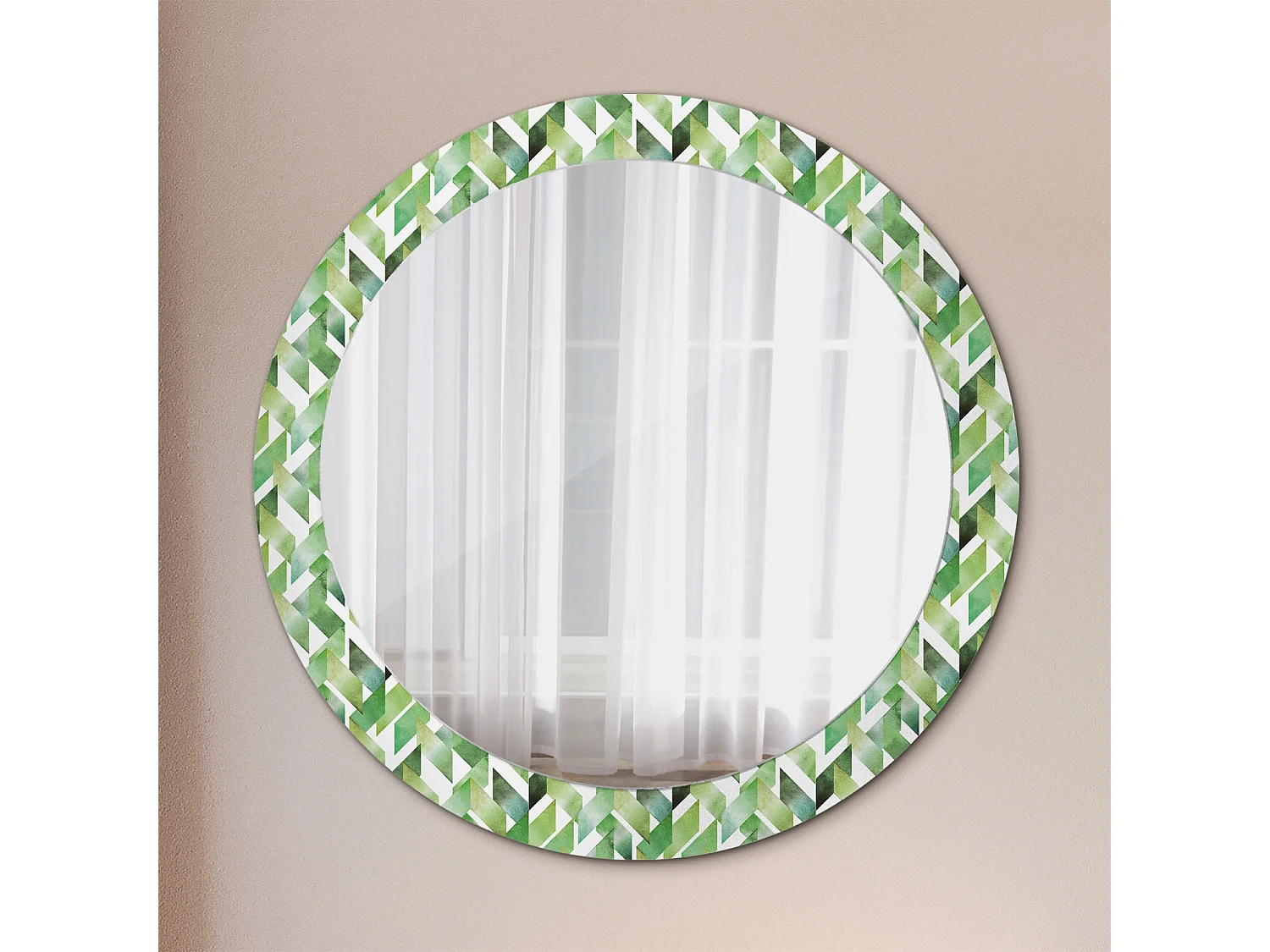 Decoratieve ronde spiegel – Chevrons – 80 cm