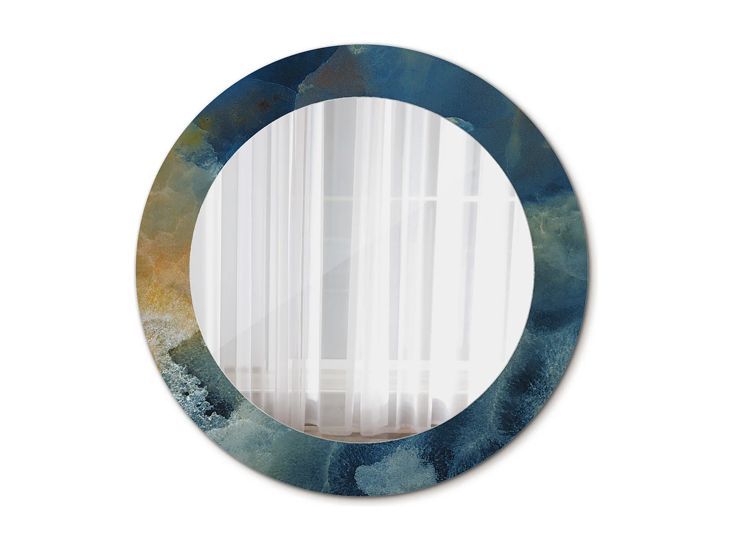 Ronde decoratieve spiegel - Onyx marmer - 60 cm