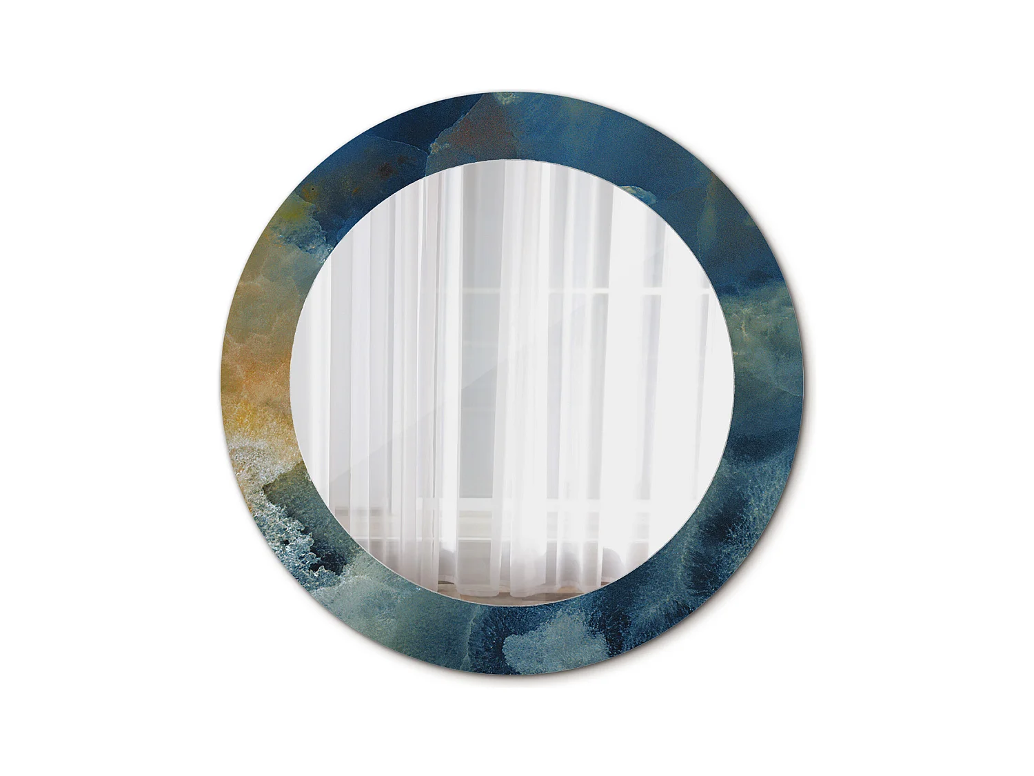 Miroir rond décoratif - Marbre Onyx - 60 cm