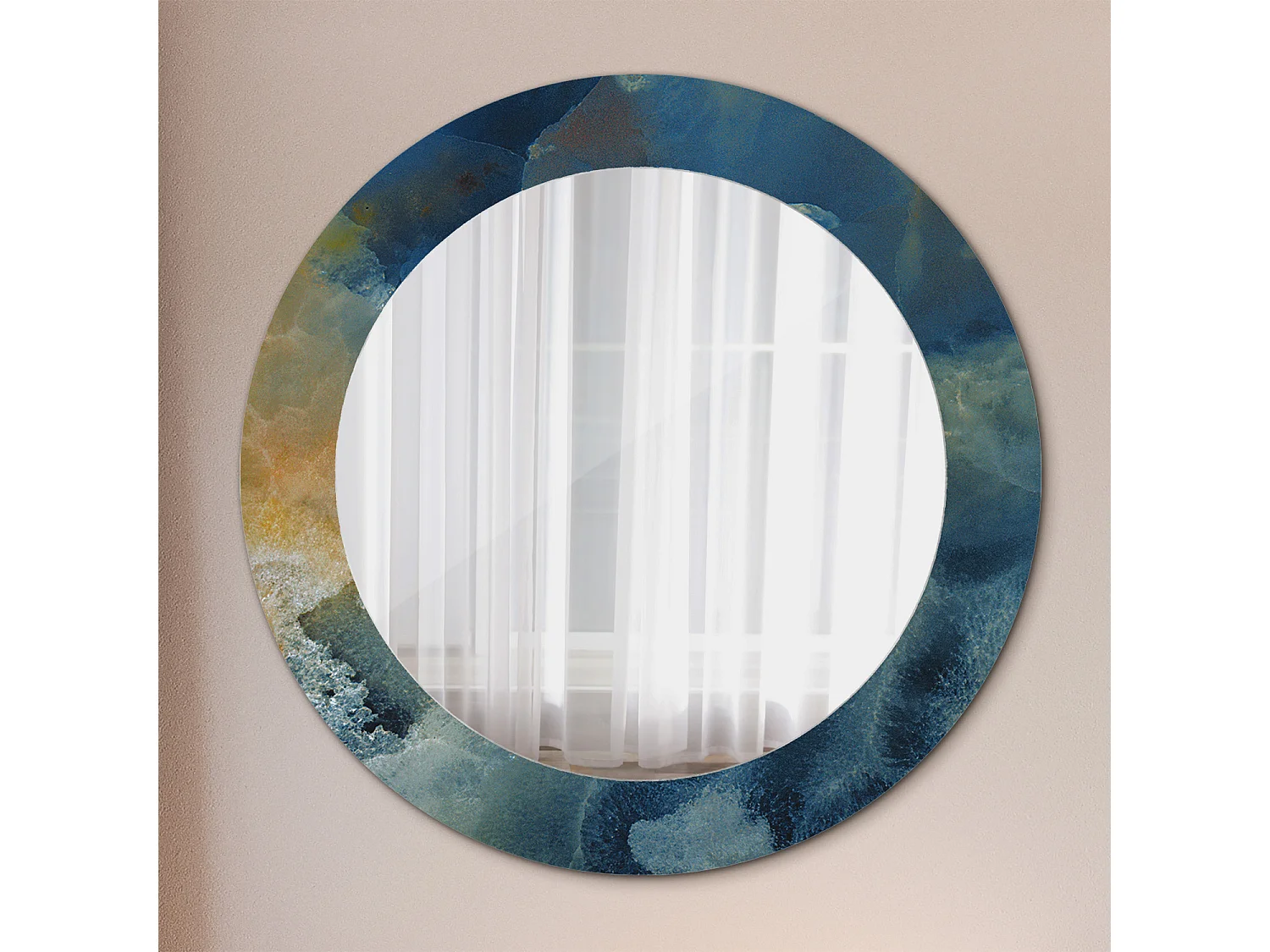 Runder dekorativer Spiegel – Onyx-Marmor – 60 cm