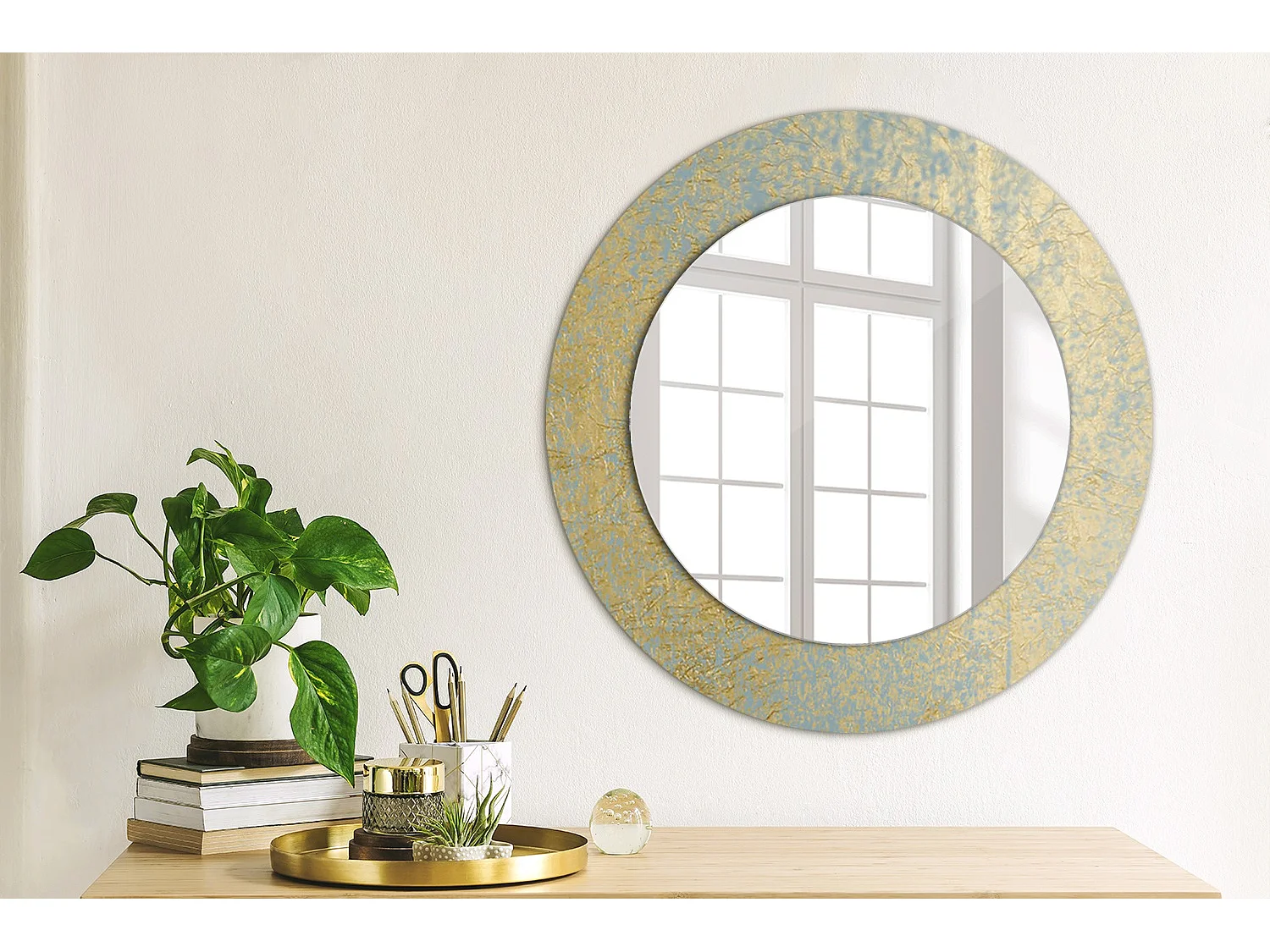 Miroir rond décoratif - Motif Loft - 50 cm