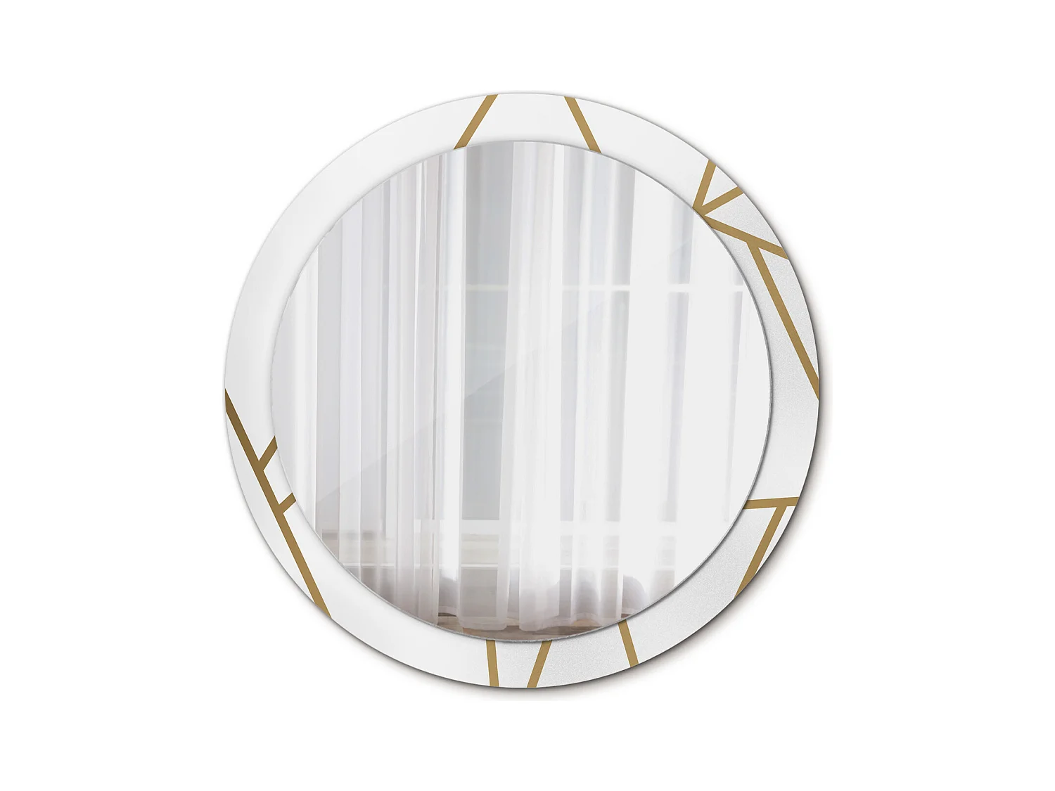 Ronde decoratieve spiegel - Lineaire compositie - 90 cm