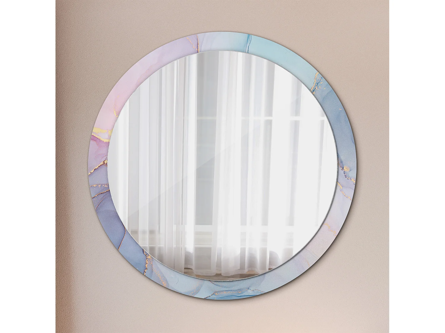 Ronde decoratieve spiegel - Abstract Fluid - 100 cm