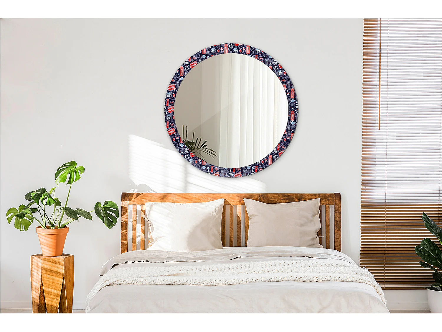 Runder dekorativer Spiegel - London - 90 cm