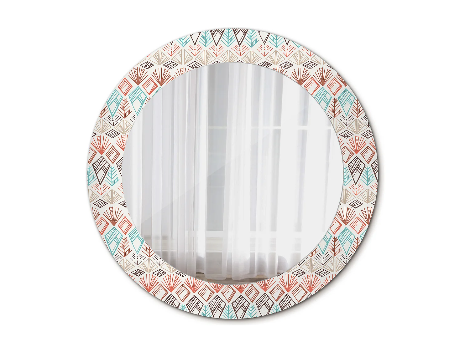 Decoratieve ronde spiegel - etnisch motief - 60 cm