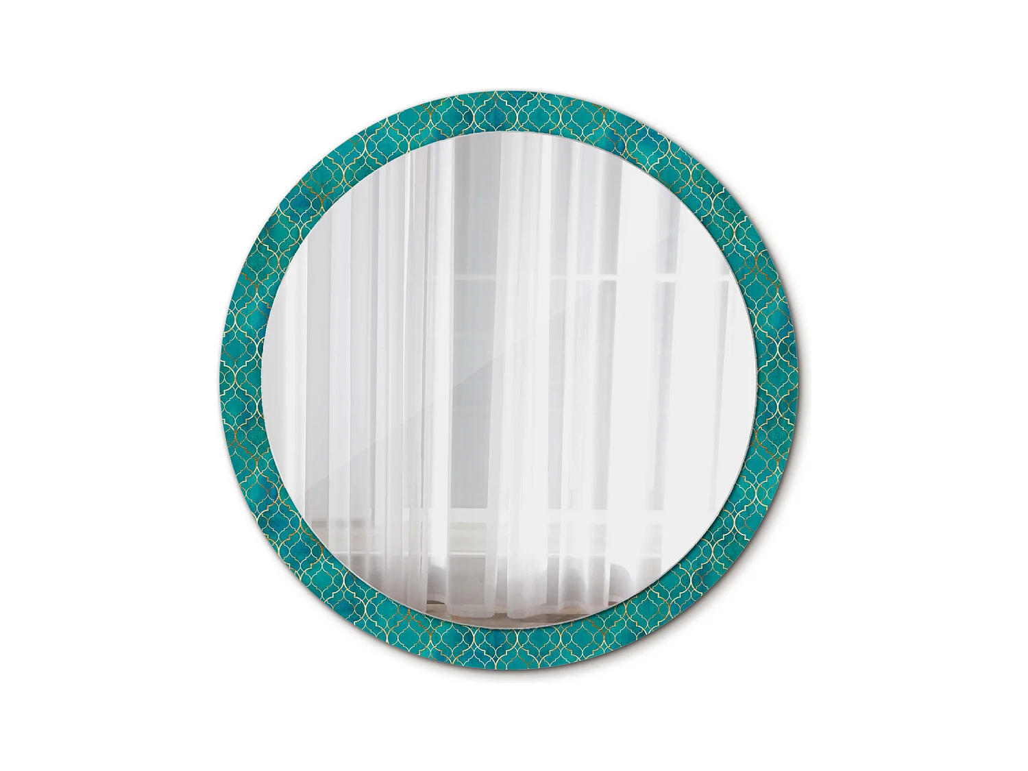 Decoratieve ronde spiegel - kleurcompositie - 100 cm