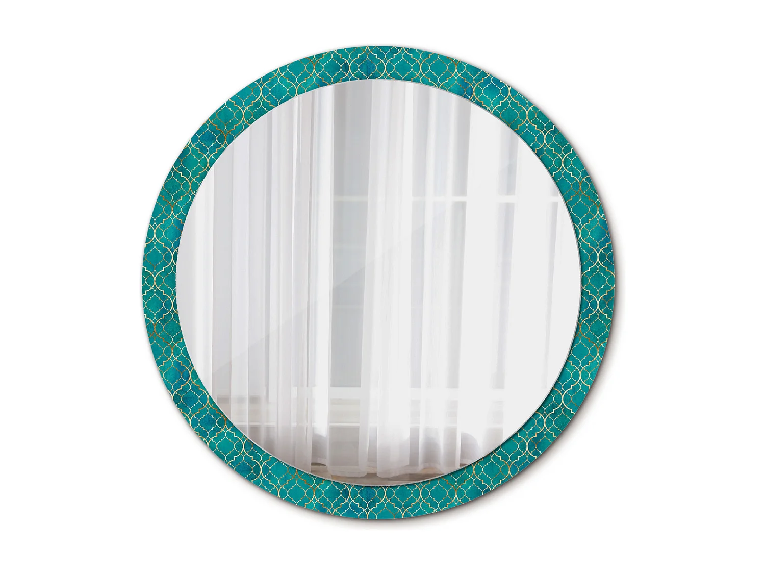 Dekorativer runder Spiegel - Farbkomposition - 100 cm