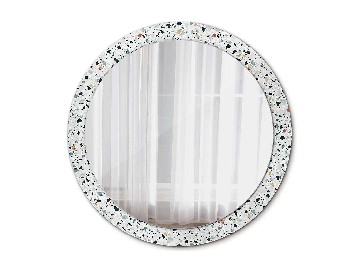 Espejo redondo decorativo - Piedra natural - 90 cm