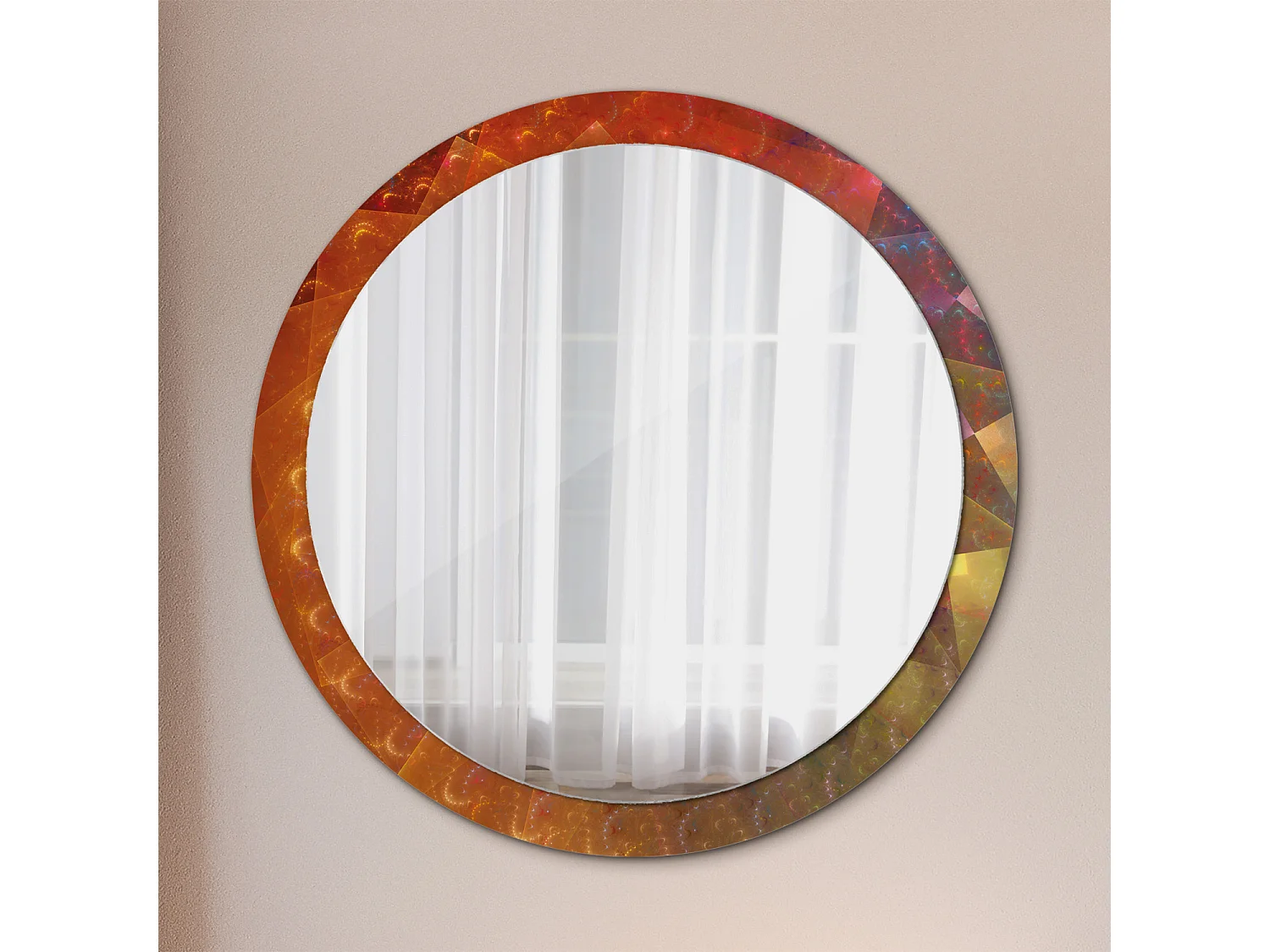 Miroir rond décoratif - Abstraction spirale - 100 cm