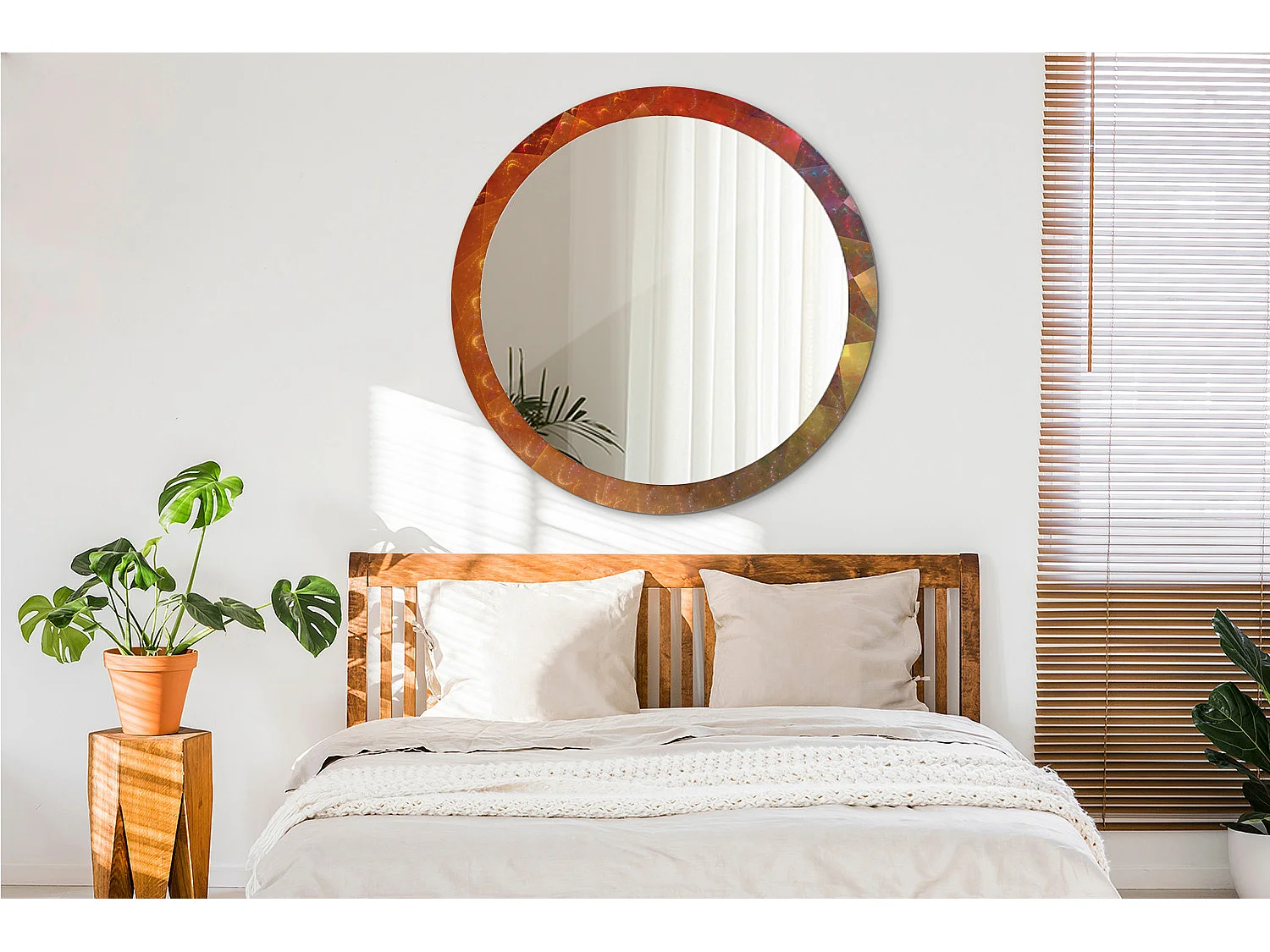 Miroir rond décoratif - Abstraction spirale - 100 cm