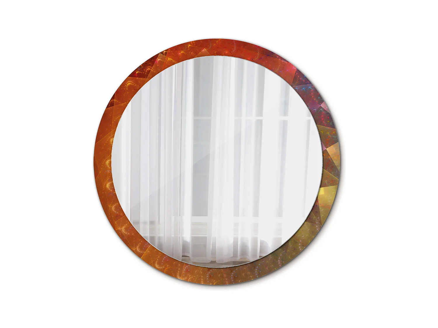 Specchio rotondo decorativo - Astrazione a spirale - 100 cm