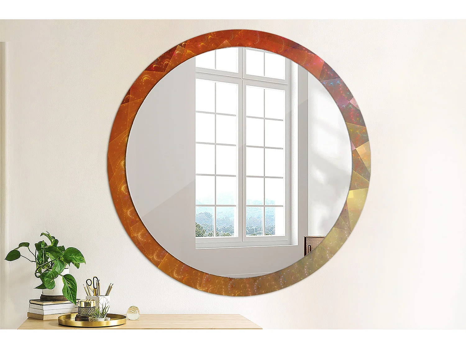 Miroir rond décoratif - Abstraction spirale - 100 cm