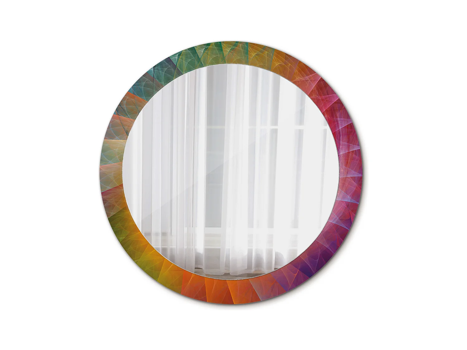 Decoratieve ronde spiegel - kleurenpalet - 80 cm