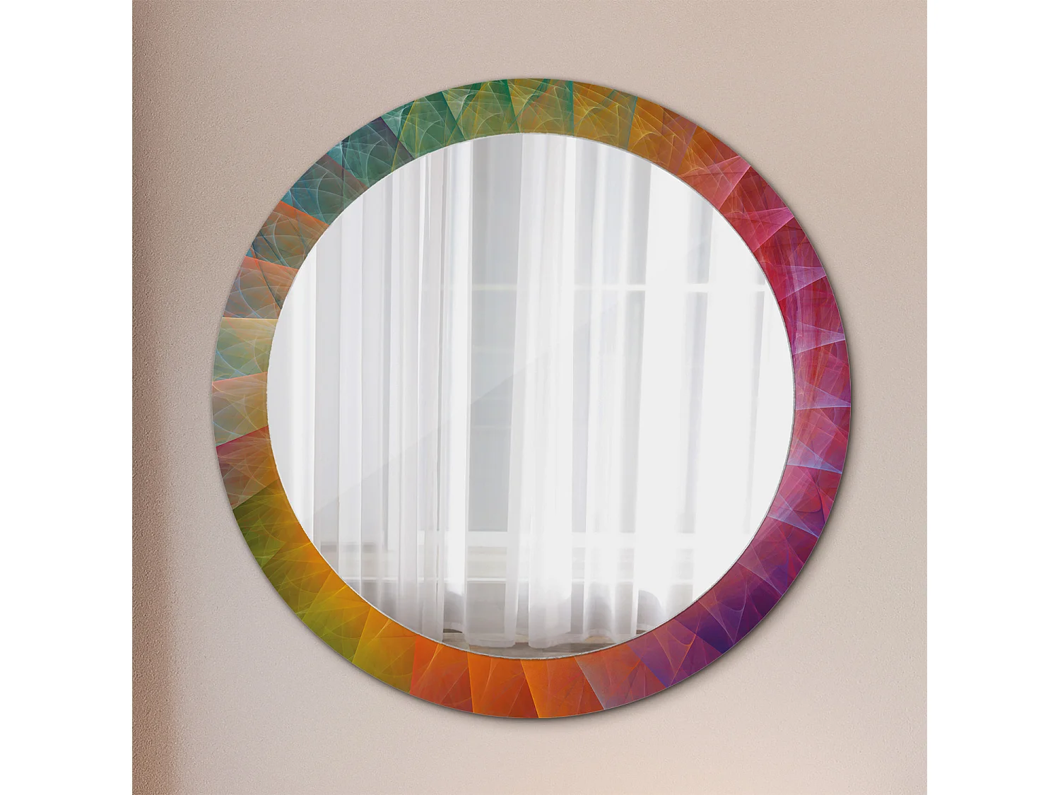 Specchio rotondo decorativo - Tavolozza colori - 80 cm