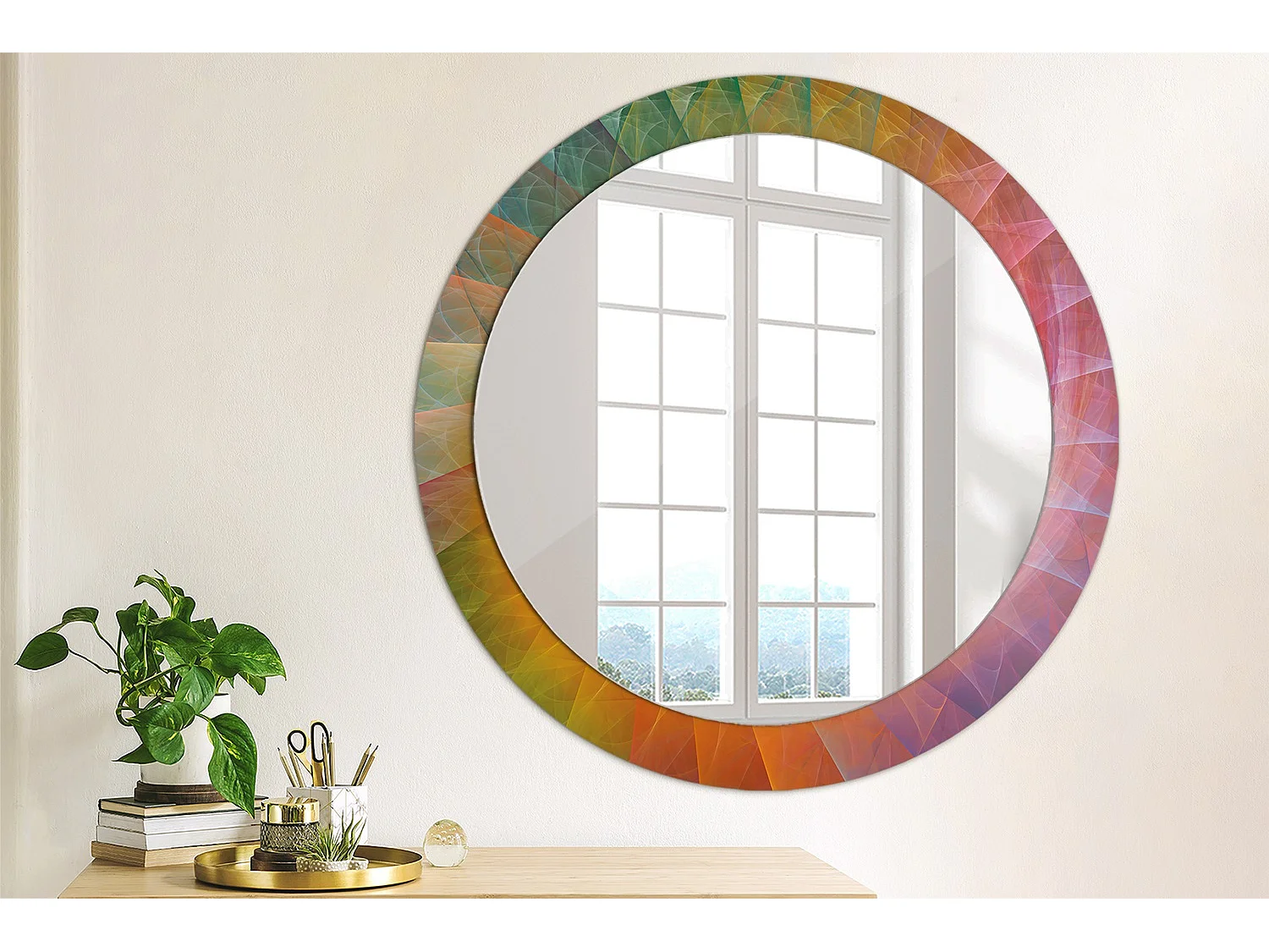 Specchio rotondo decorativo - Tavolozza colori - 80 cm