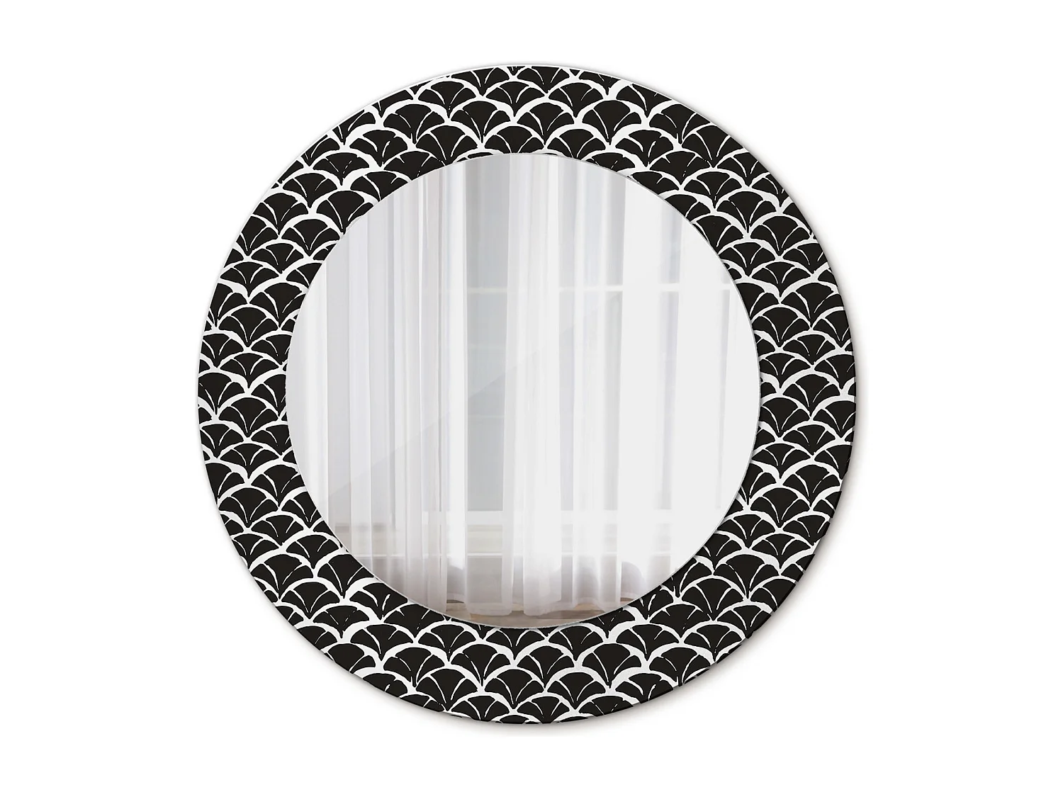 Miroir rond décoratif - Écailles orientales - 50 cm