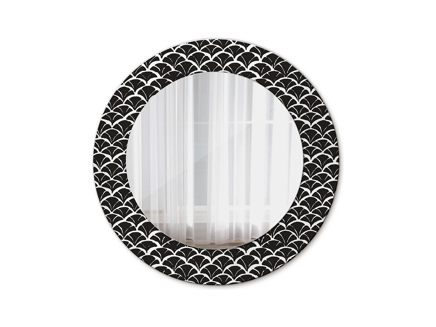 Miroir rond décoratif - Écailles orientales - 50 cm
