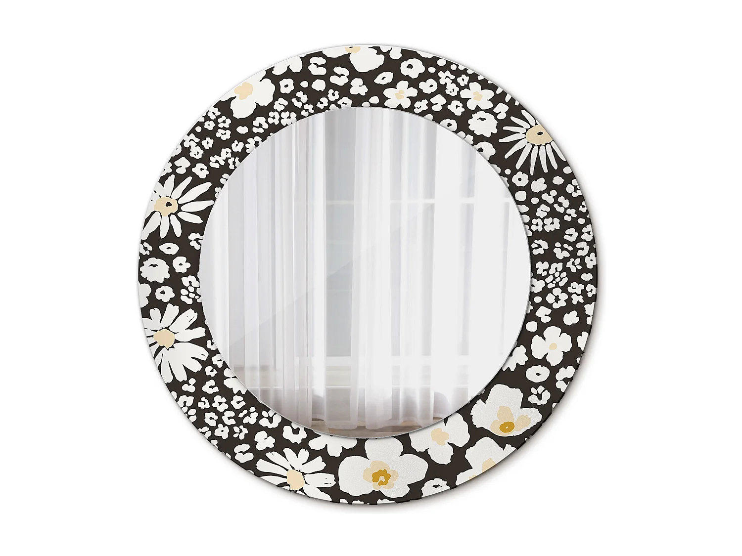 Runder dekorativer Spiegel - Gänseblümchen - 50 cm