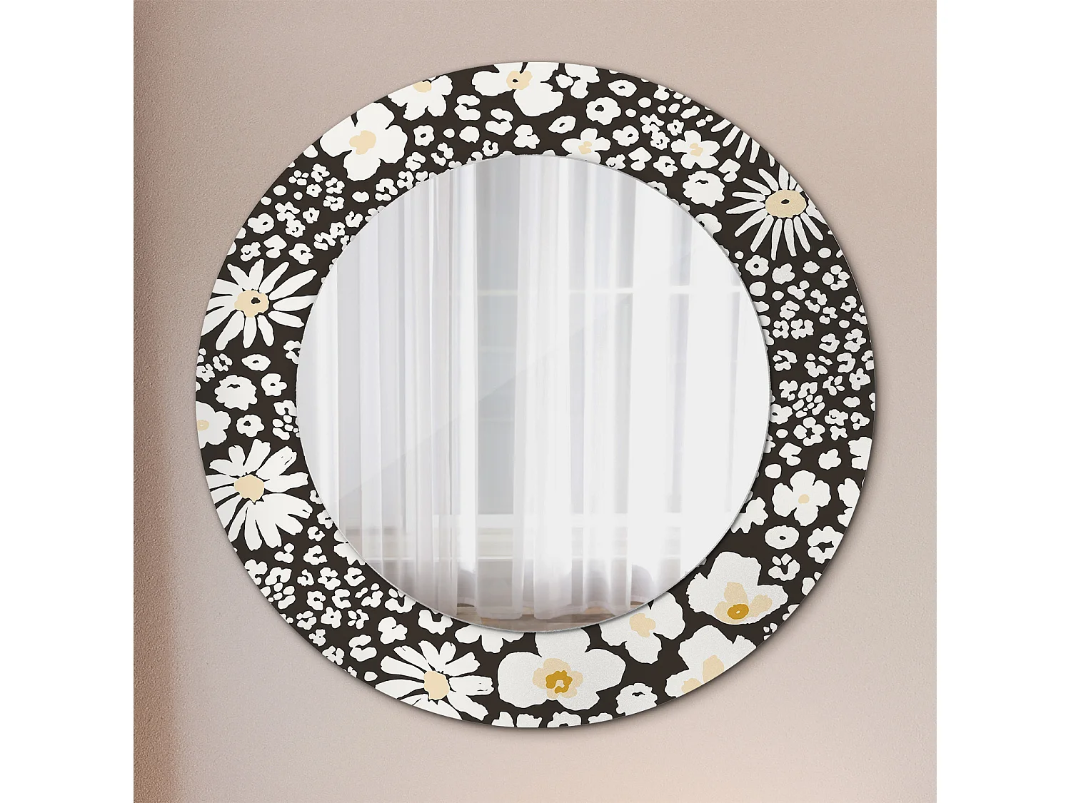 Runder dekorativer Spiegel - Gänseblümchen - 50 cm