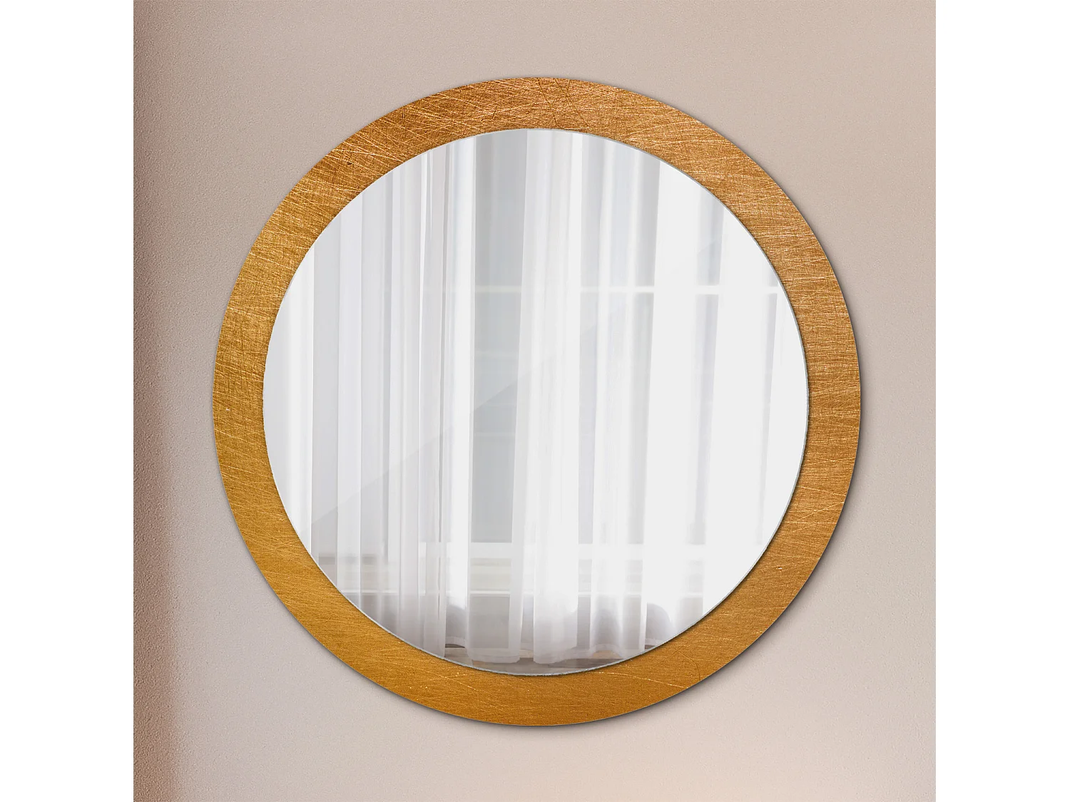 Miroir rond décoratif - Style loft vintage - 90 cm