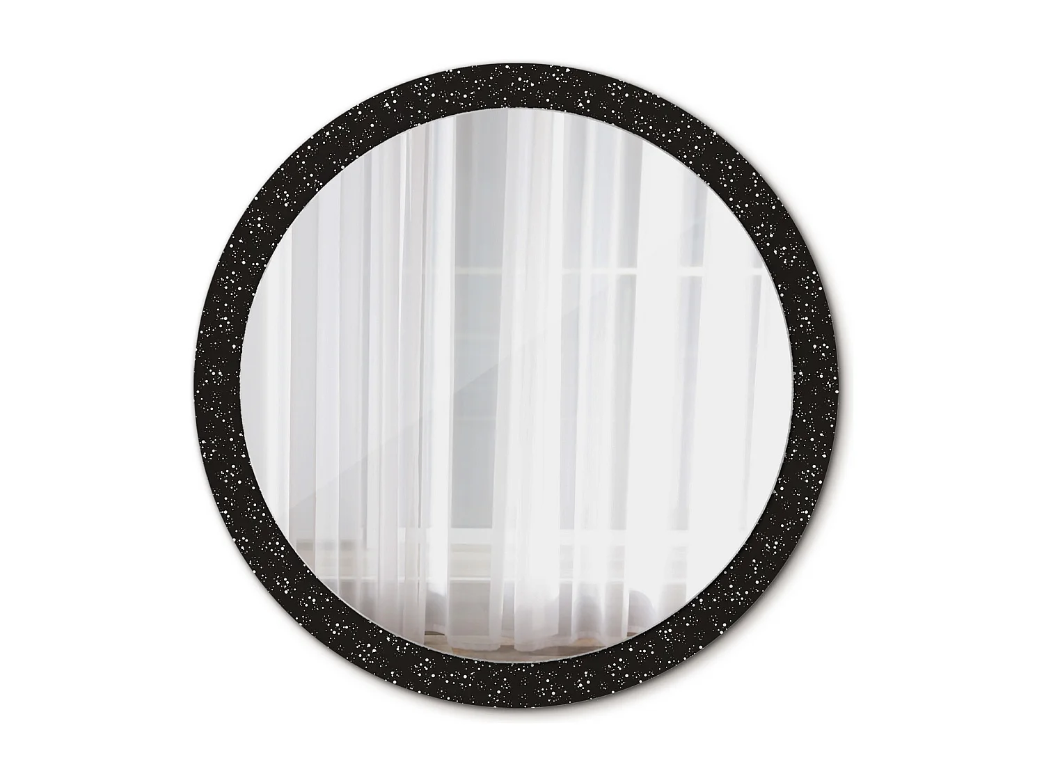 Specchio rotondo decorativo - Punti caotici - 100 cm