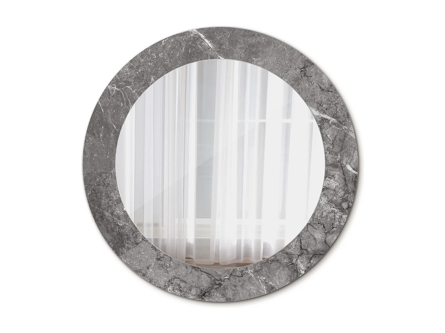 Ronde Decoratieve Spiegel – Rustiek Marmer – 60cm