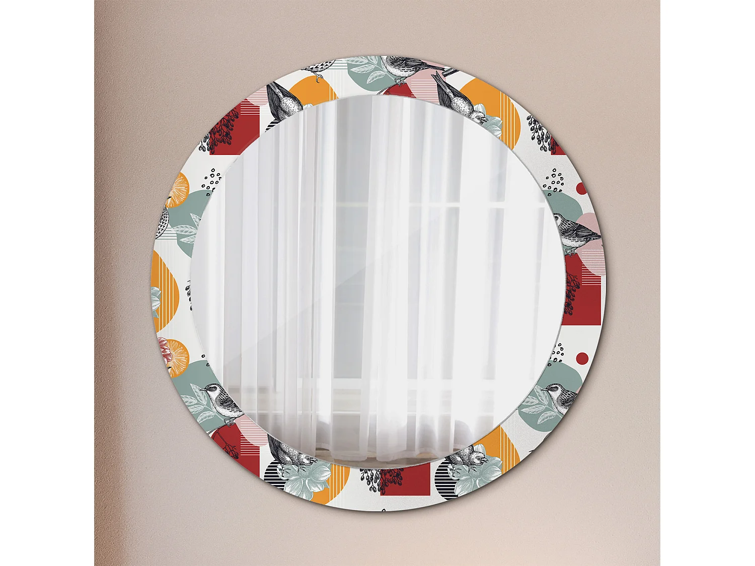 Runder dekorativer Spiegel - Vintage Patki - 80 cm