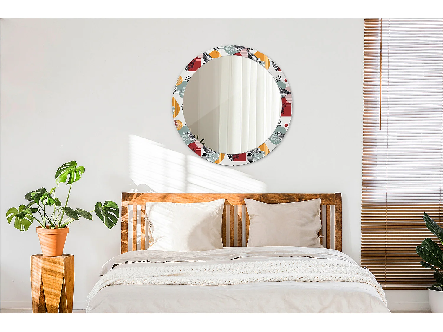 Runder dekorativer Spiegel - Vintage Patki - 80 cm