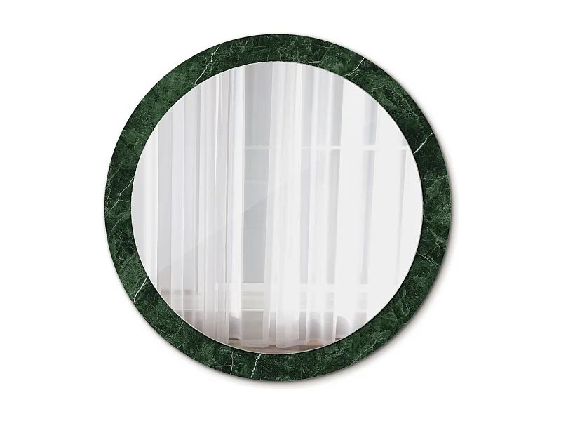 Runder dekorativer Spiegel - Grüner Marmor - 90 cm