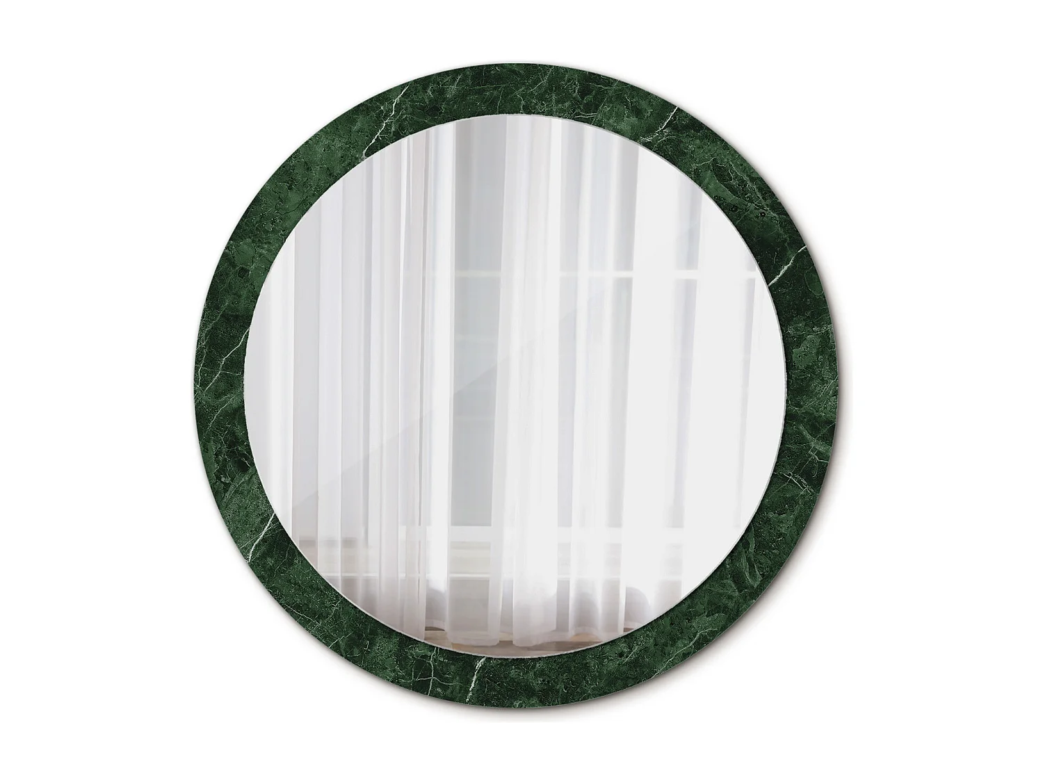 Runder dekorativer Spiegel - Grüner Marmor - 90 cm