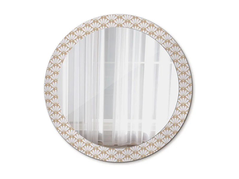 Miroir rond décoratif - Fleur orientale - 80 cm